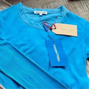 Cotton Citizen Long Sleeve Tee in Vibrant Blue